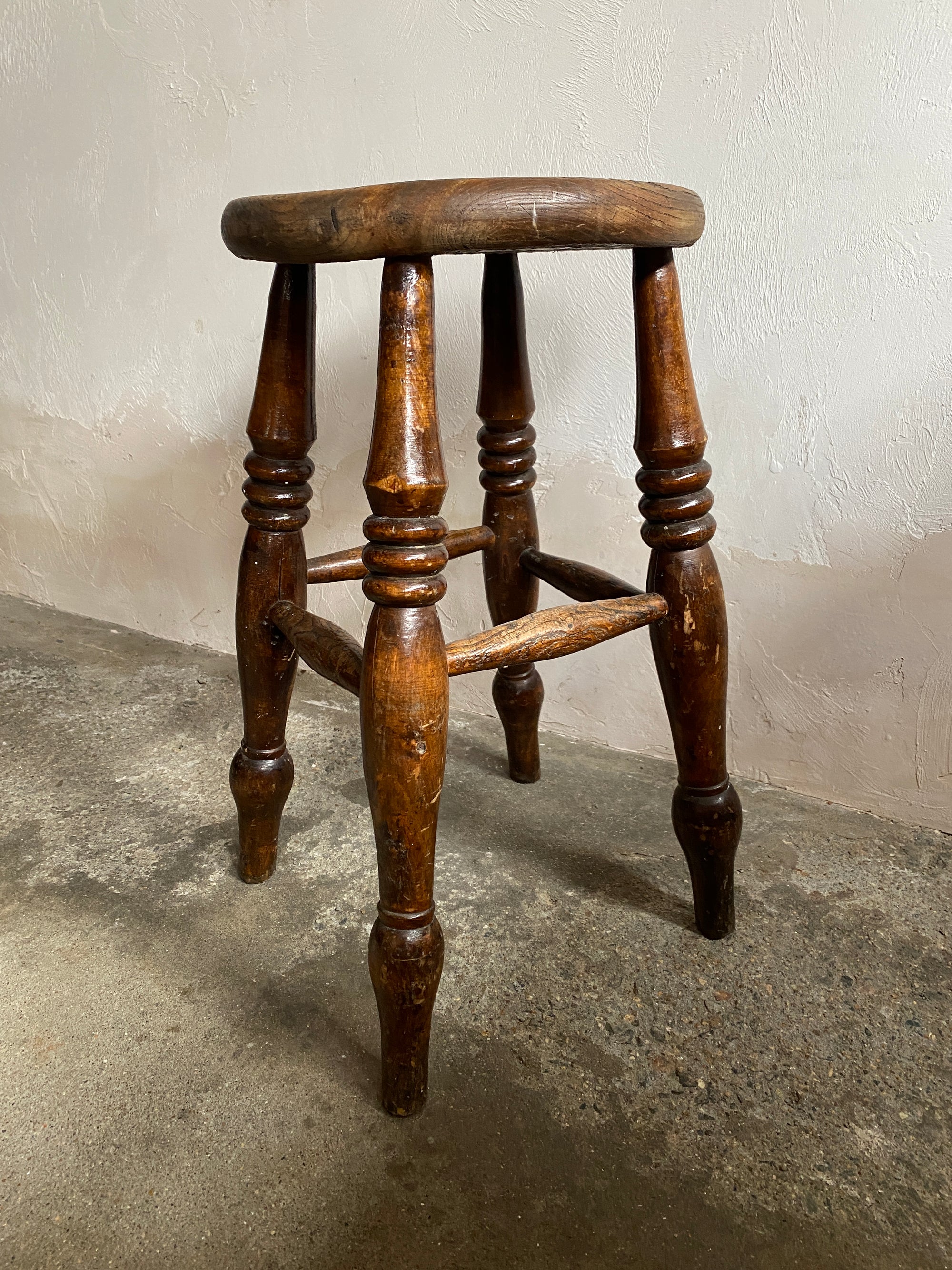 Antique English Elm Stool c. 1880