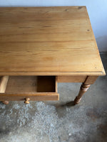 Antique French Pine Dining Table with Drawer c. 1890