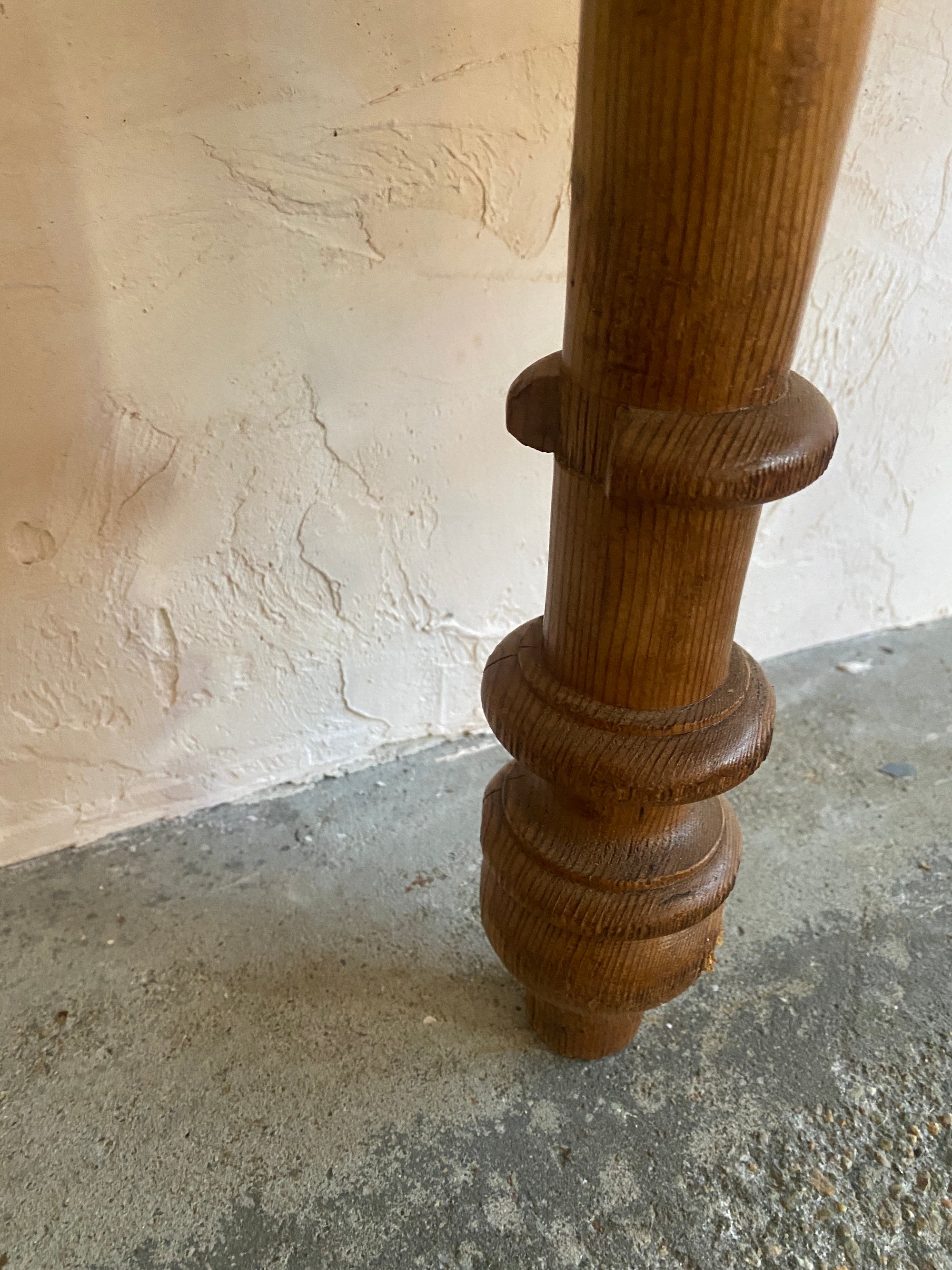 Antique French Pine Dining Table with Drawer c. 1890