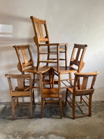 A Set of Six Antique Chapel Chairs