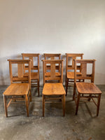 A Set of Six Antique Chapel Chairs