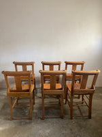 A Set of Six Antique Chapel Chairs