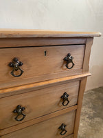 Antique English Pedestal Desk with Brass Pulls