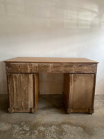 Antique English Pedestal Desk with Brass Pulls