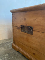 Large English Antique Pine Box on Bracket Feet c. 1860