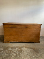 Large English Antique Pine Box on Bracket Feet c. 1860