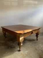 Antique Pine Coffee Table on Castors