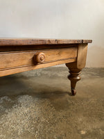 Antique Pine Coffee Table on Castors