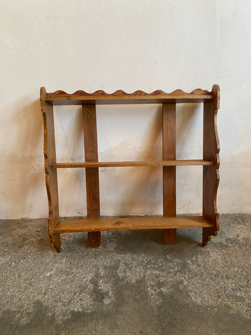 Antique Pine Small Scalloped Wall Shelf