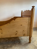Small Antique Pine Sleigh Bed c. 1900