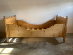 Small Antique Pine Sleigh Bed c. 1900