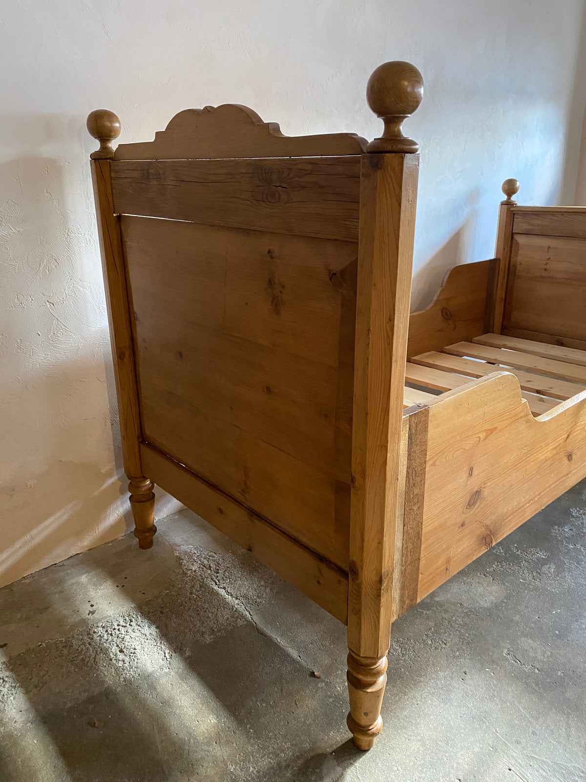 Antique European Sleigh Bed c. 1900