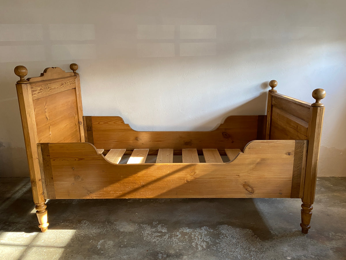 Antique European Sleigh Bed c. 1900