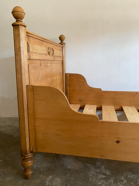 A Pair of Antique Pine Sleigh Beds