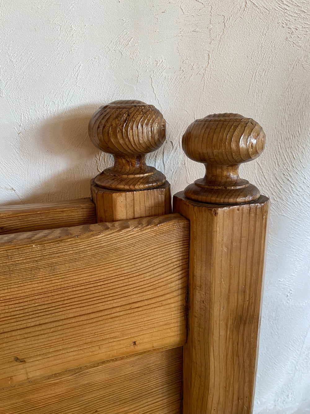 Long Antique Pine Sleigh Bed c.1910