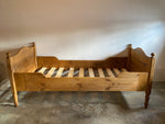 Long Antique Pine Sleigh Bed c.1910