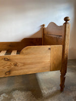 Long Antique Pine Sleigh Bed c.1910