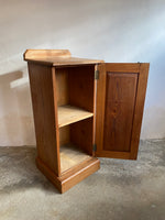 Antique Pitch Pine Nightstand with Tram Lines c. 1900