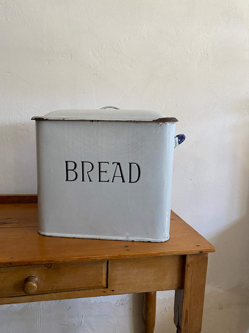 Antique Enamel English Bread Bin Circa 1920