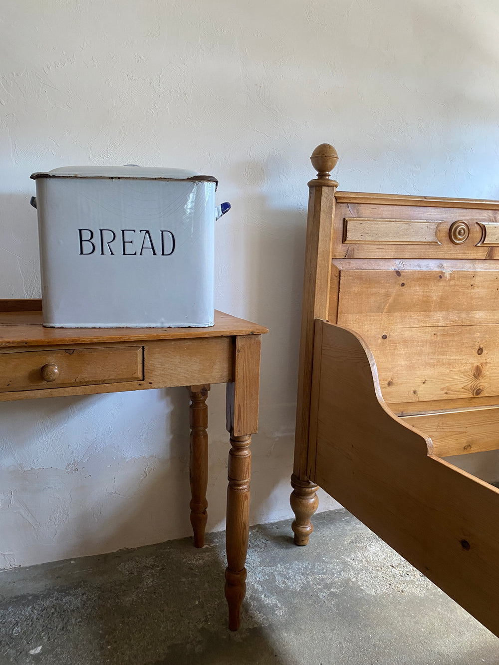 Antique Enamel English Bread Bin Circa 1920