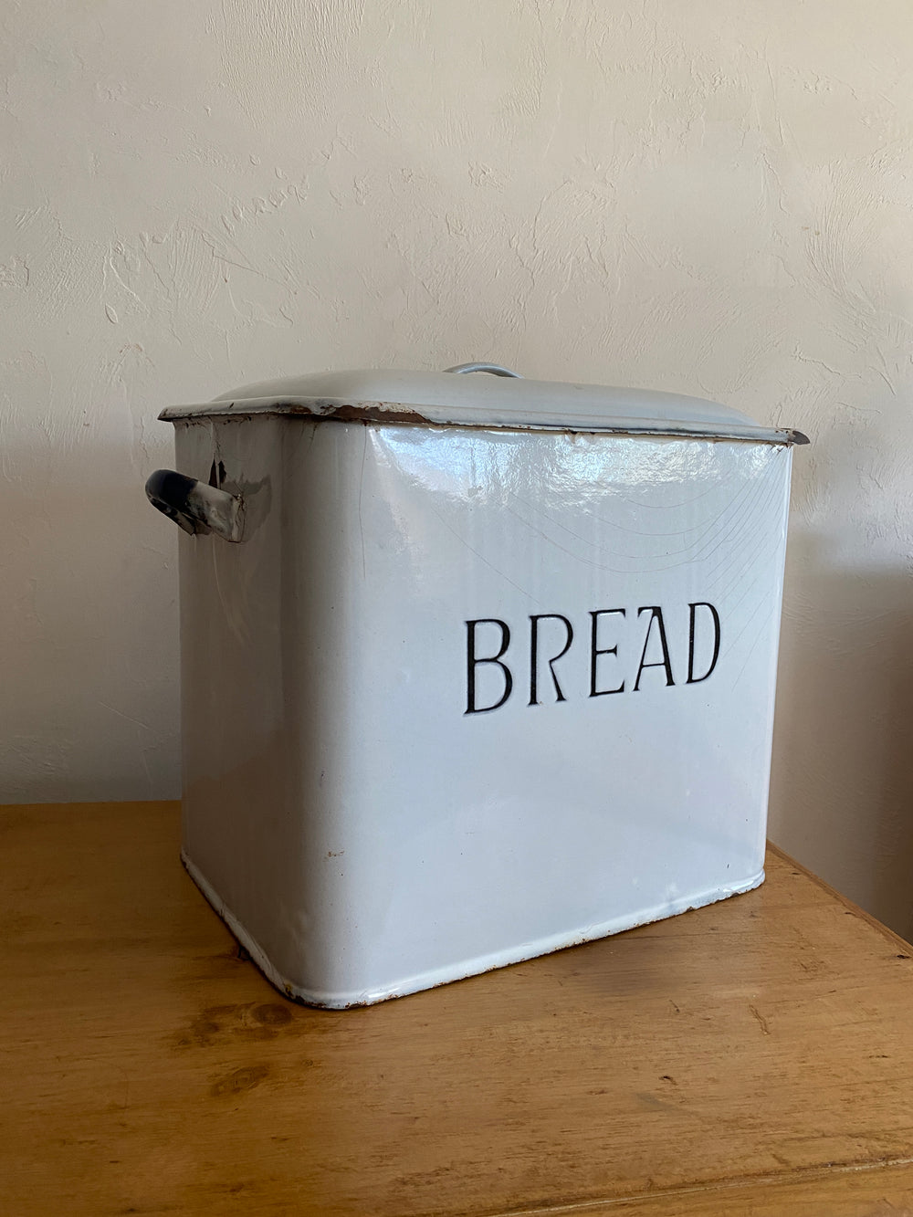 Antique Enamel English Bread Bin Circa 1920