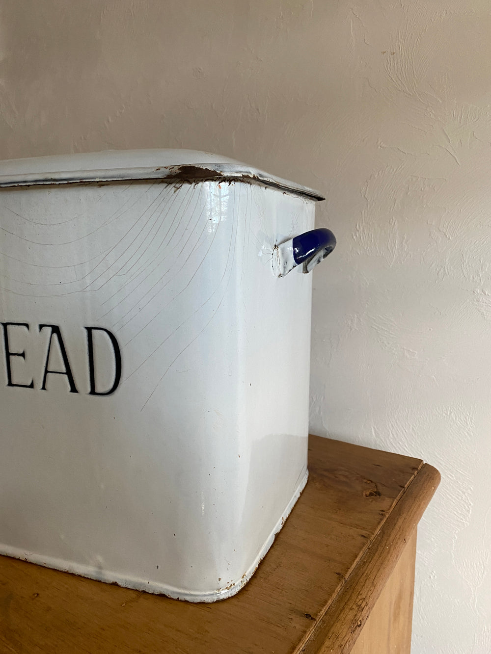 Antique Enamel English Bread Bin Circa 1920