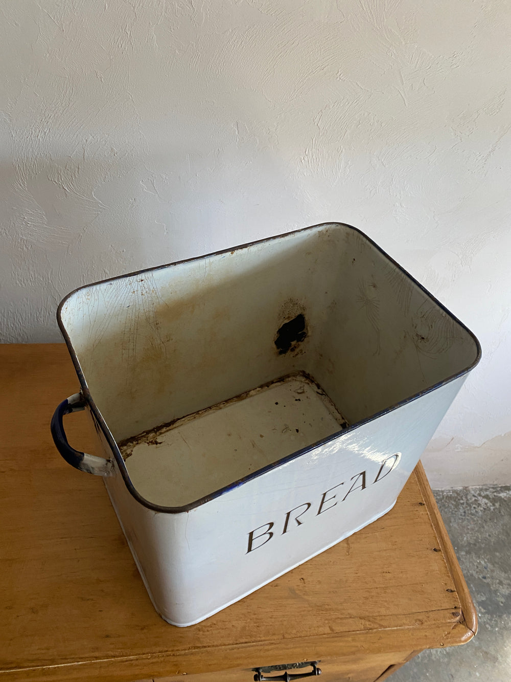 Antique Enamel English Bread Bin Circa 1920