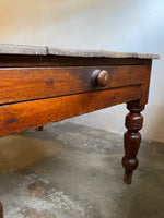 Antique Pine Scrubbed Top Table Circa 1880