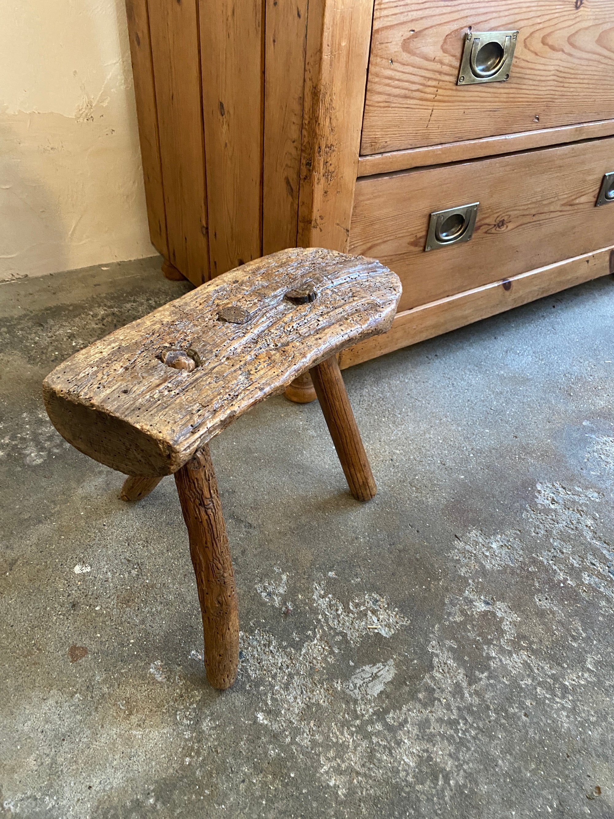 Antique French Milking Stool c. 1890