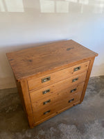 Antique Pine Chest of Drawers with Brass Inset Handles c. 1825
