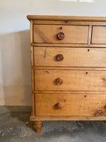 Antique English Chest of Drawers with Mahogany Knobs and Master Key