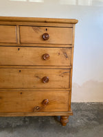 Antique English Chest of Drawers with Mahogany Knobs and Master Key