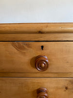 Antique English Chest of Drawers with Mahogany Knobs and Master Key