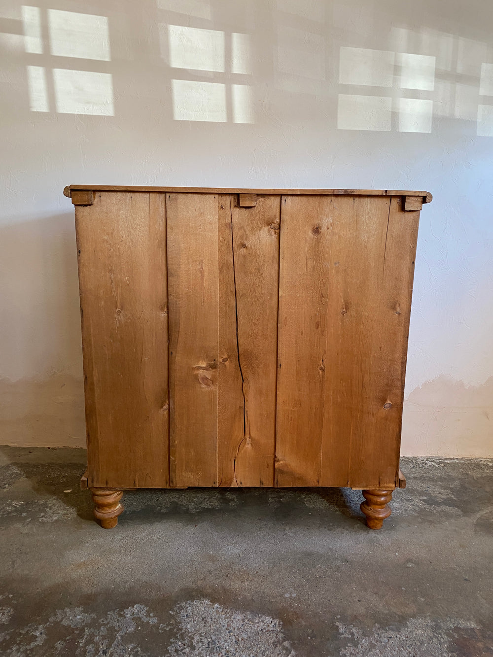 Antique English Chest of Drawers with Mahogany Knobs and Master Key