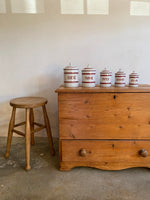 Antique Pine English Mule Chest with Drawer c. 1885