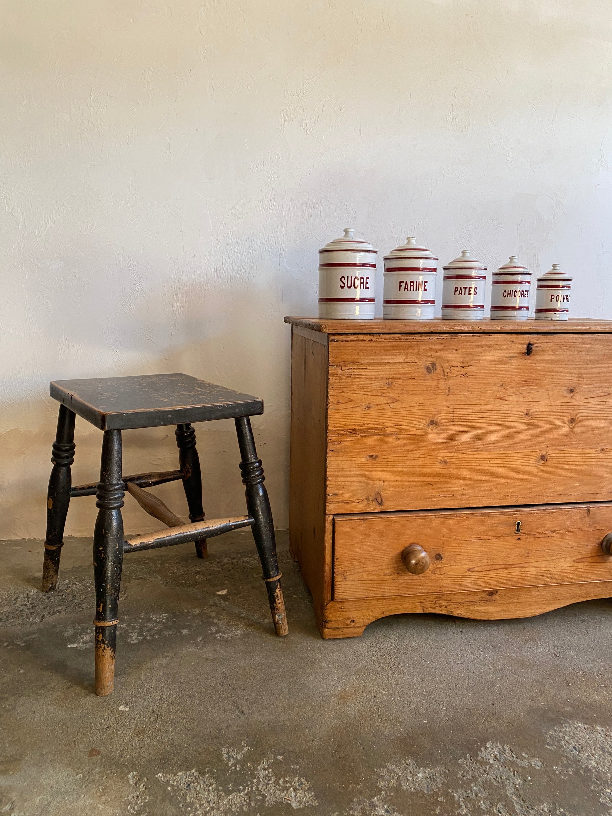 Antique English Sycamore and Elm Stool c. 1900