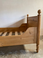 Antique Pine European Sleigh Bed c. 1890
