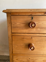 Antique Pine Chest of Drawers with Wavy Skirt Circa 1890
