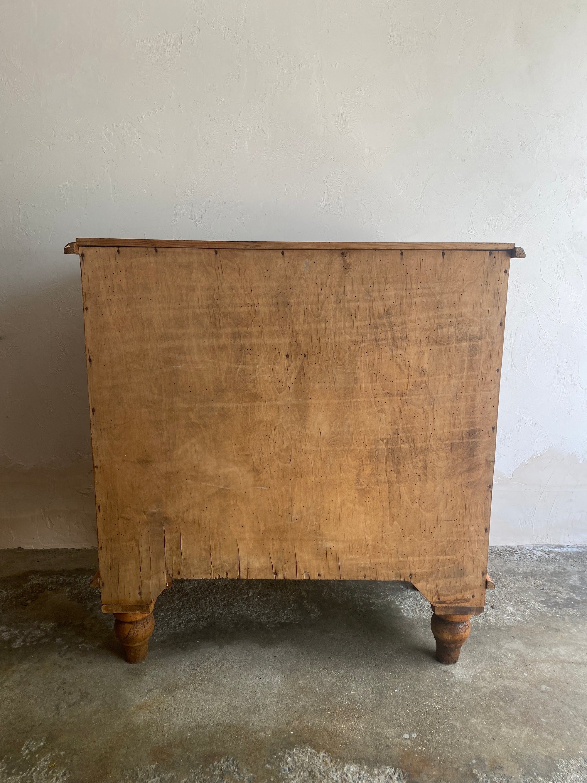 Antique Pine Chest of Drawers with Wavy Skirt Circa 1890