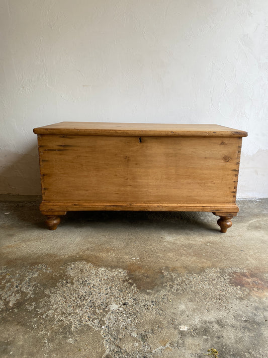 Antique Pine Box with Tulip Feet