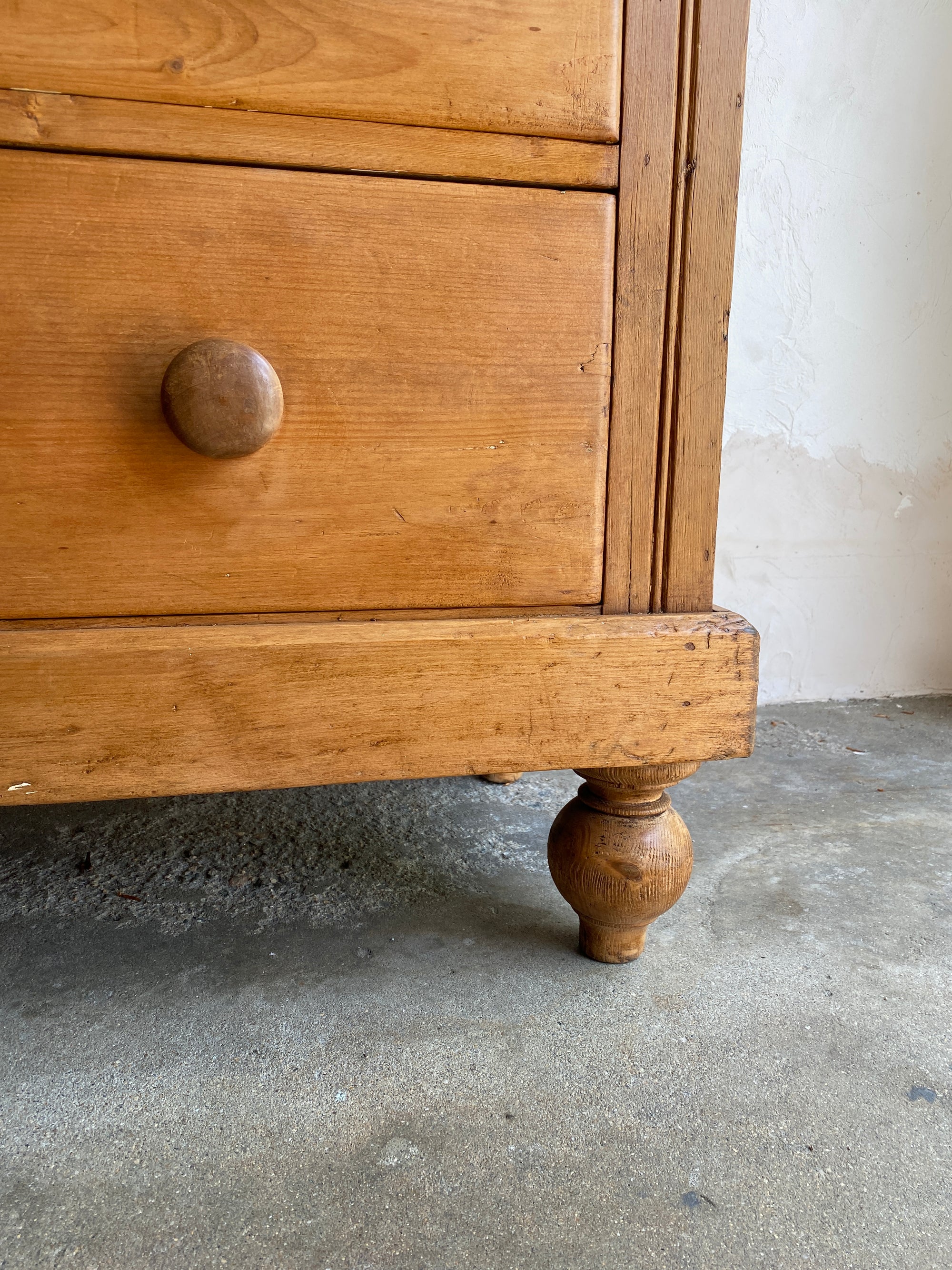 Large Antique Pine English Chest of Drawers