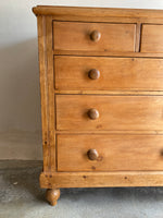 Large Antique Pine English Chest of Drawers