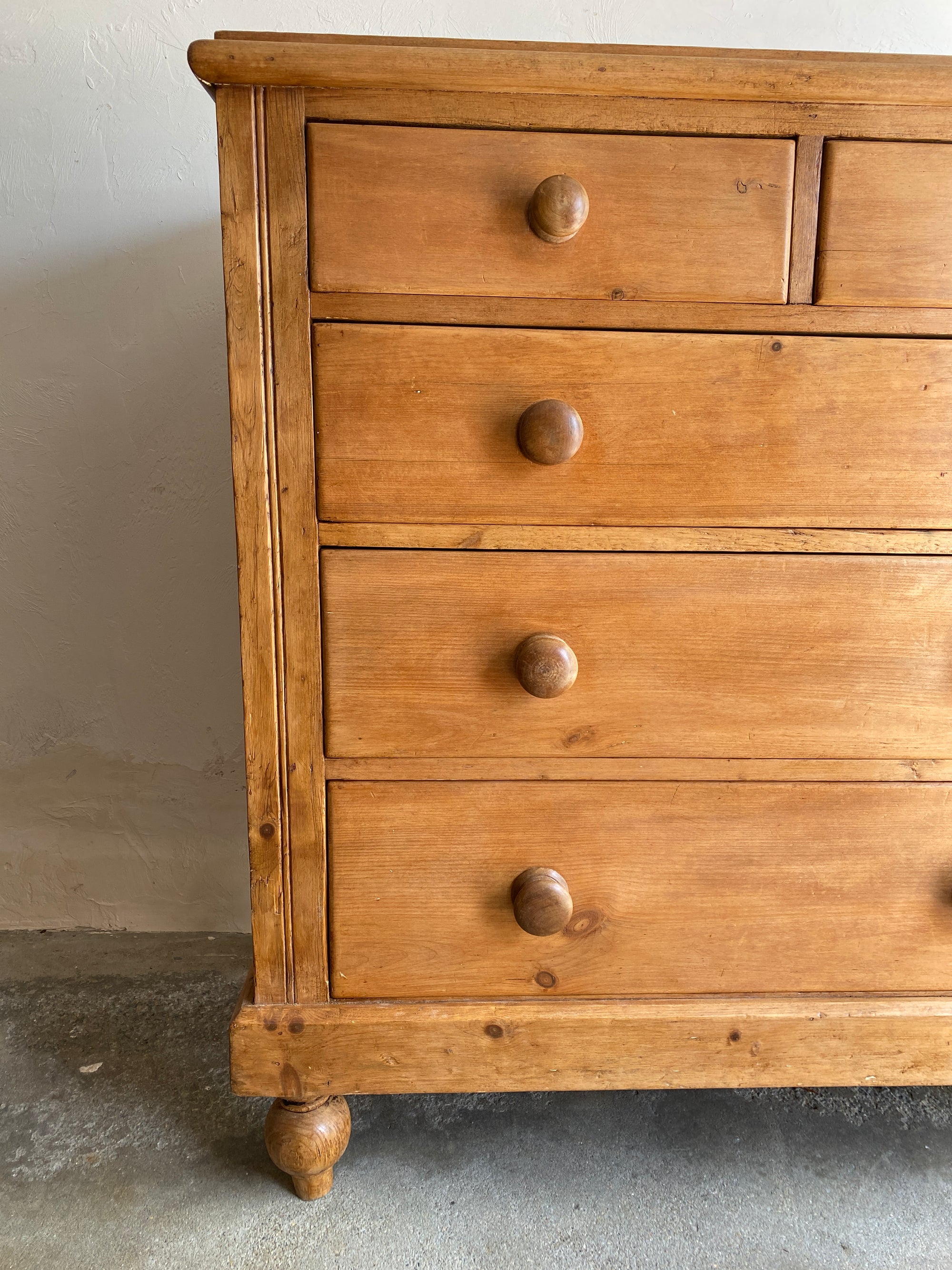 Large Antique Pine English Chest of Drawers