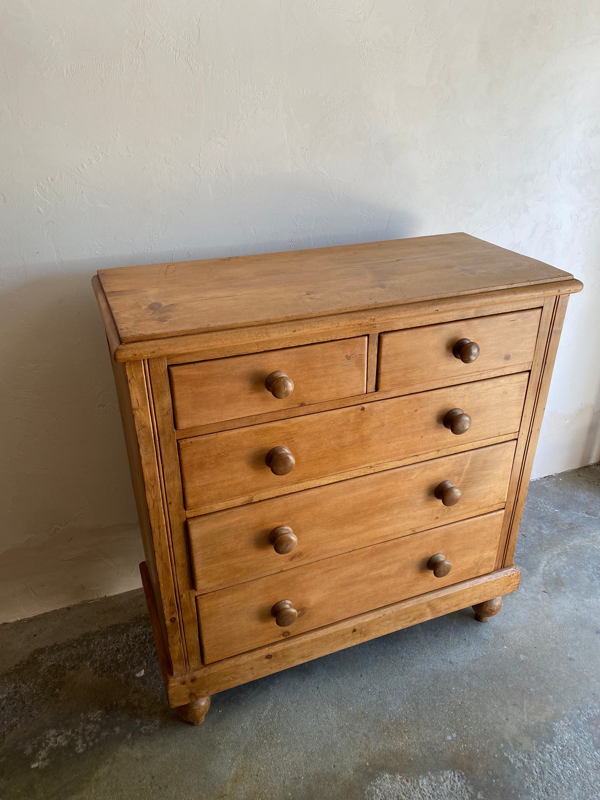 Large Antique Pine English Chest of Drawers
