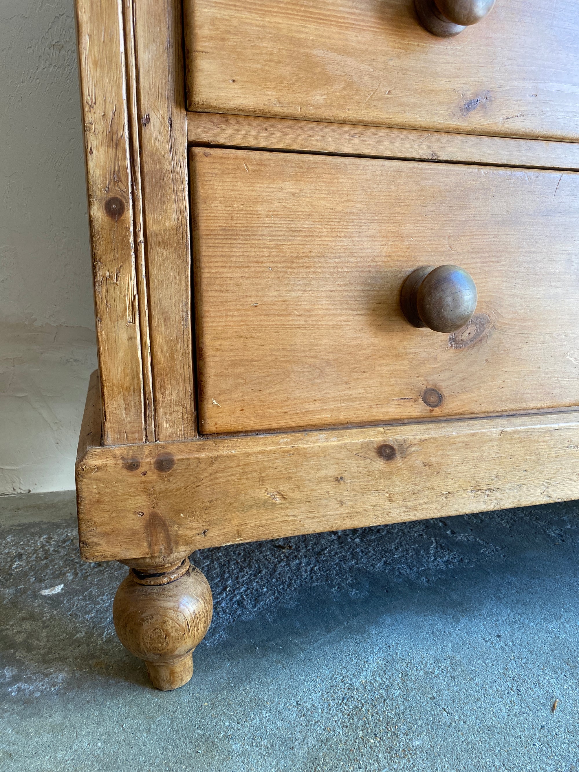Large Antique Pine English Chest of Drawers