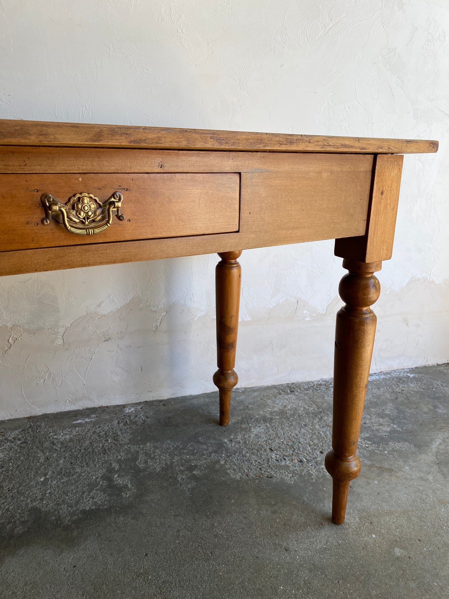 Antique Pine Drop Leaf Table with Drawer