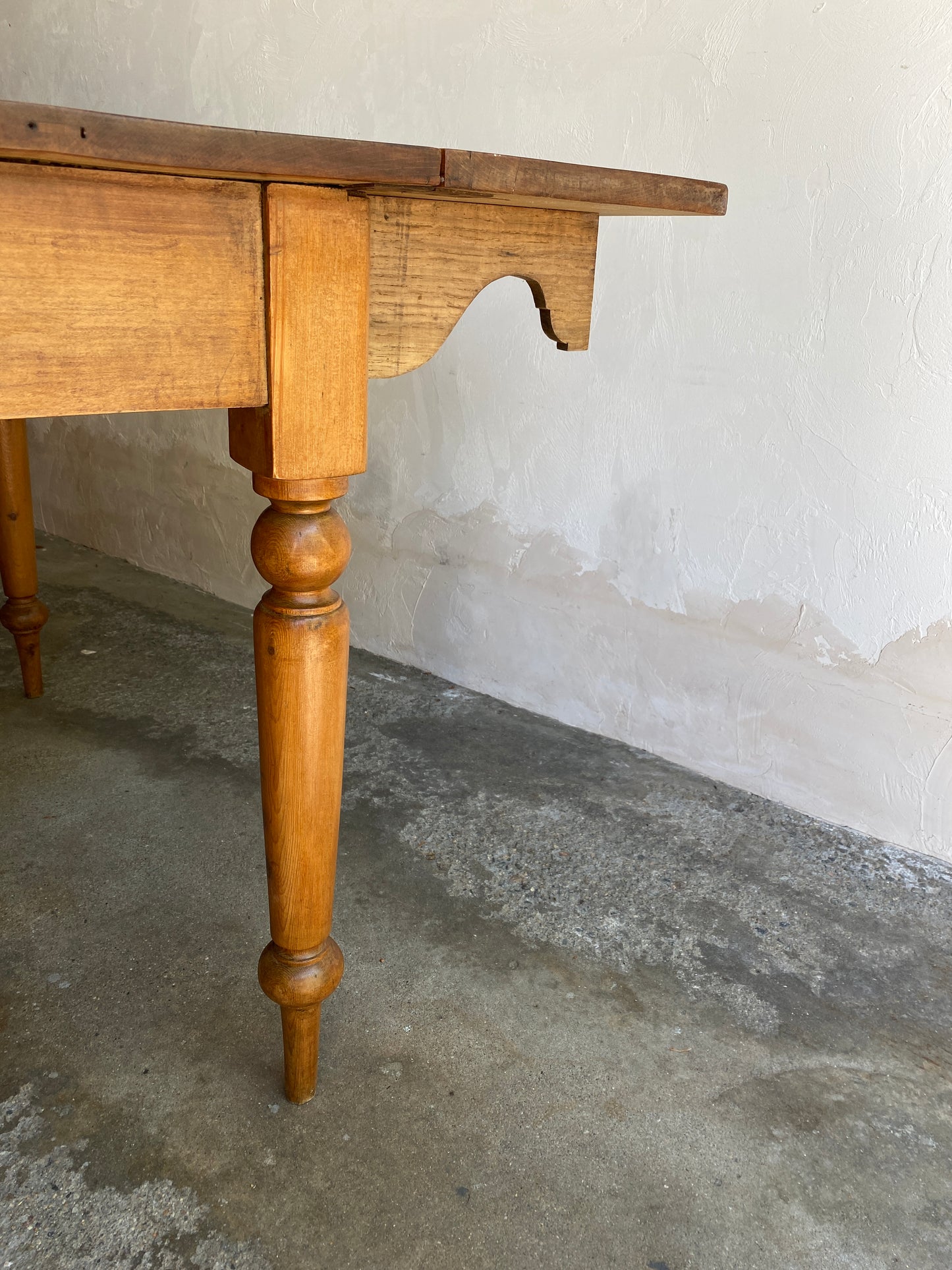 Antique Pine Drop Leaf Table with Drawer