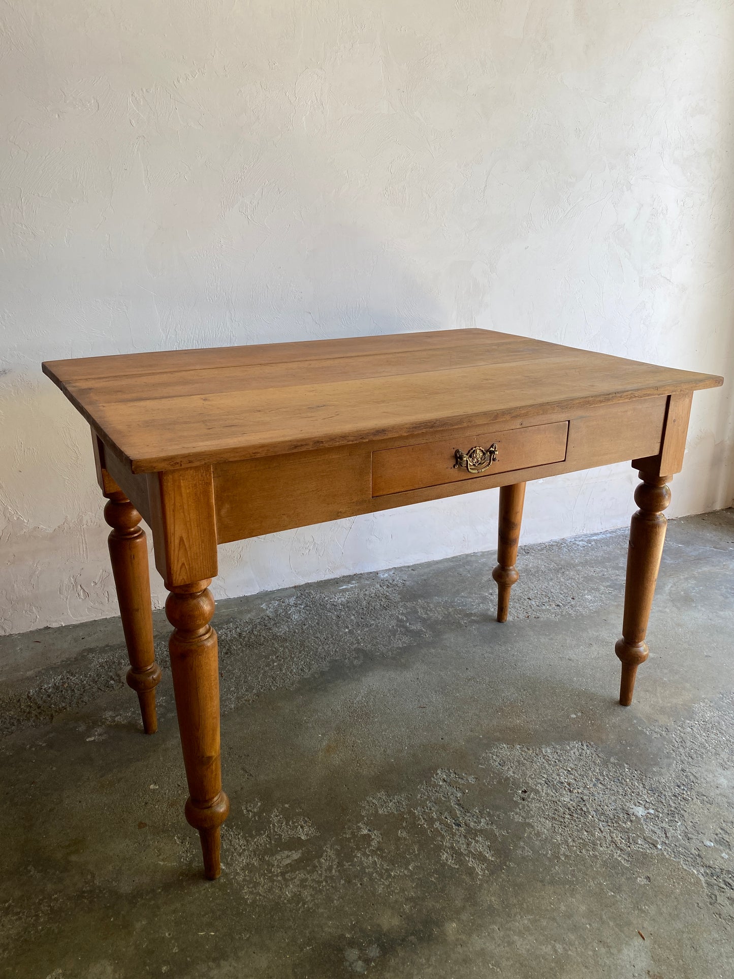 Antique Pine Drop Leaf Table with Drawer
