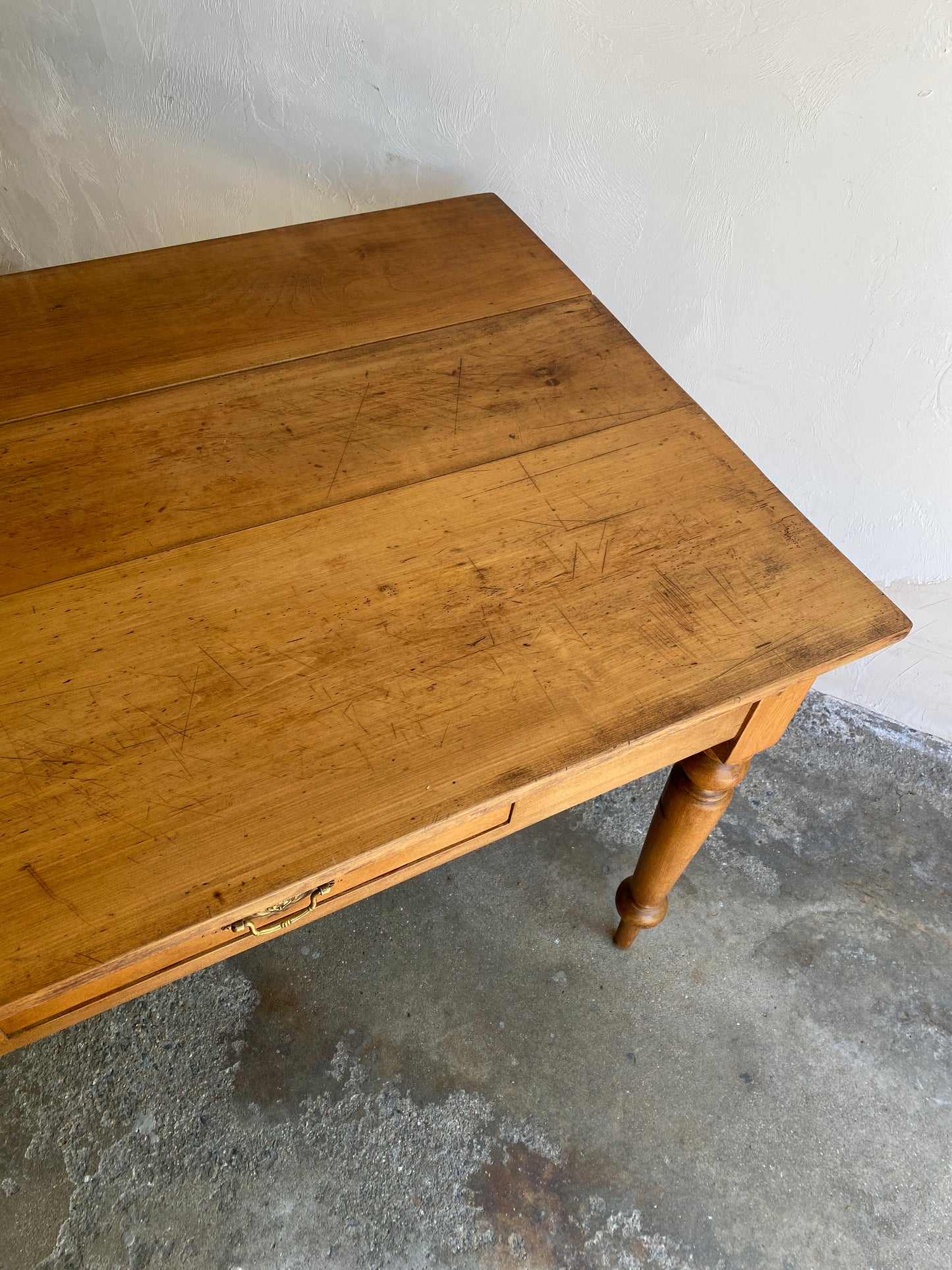 Antique Pine Drop Leaf Table with Drawer