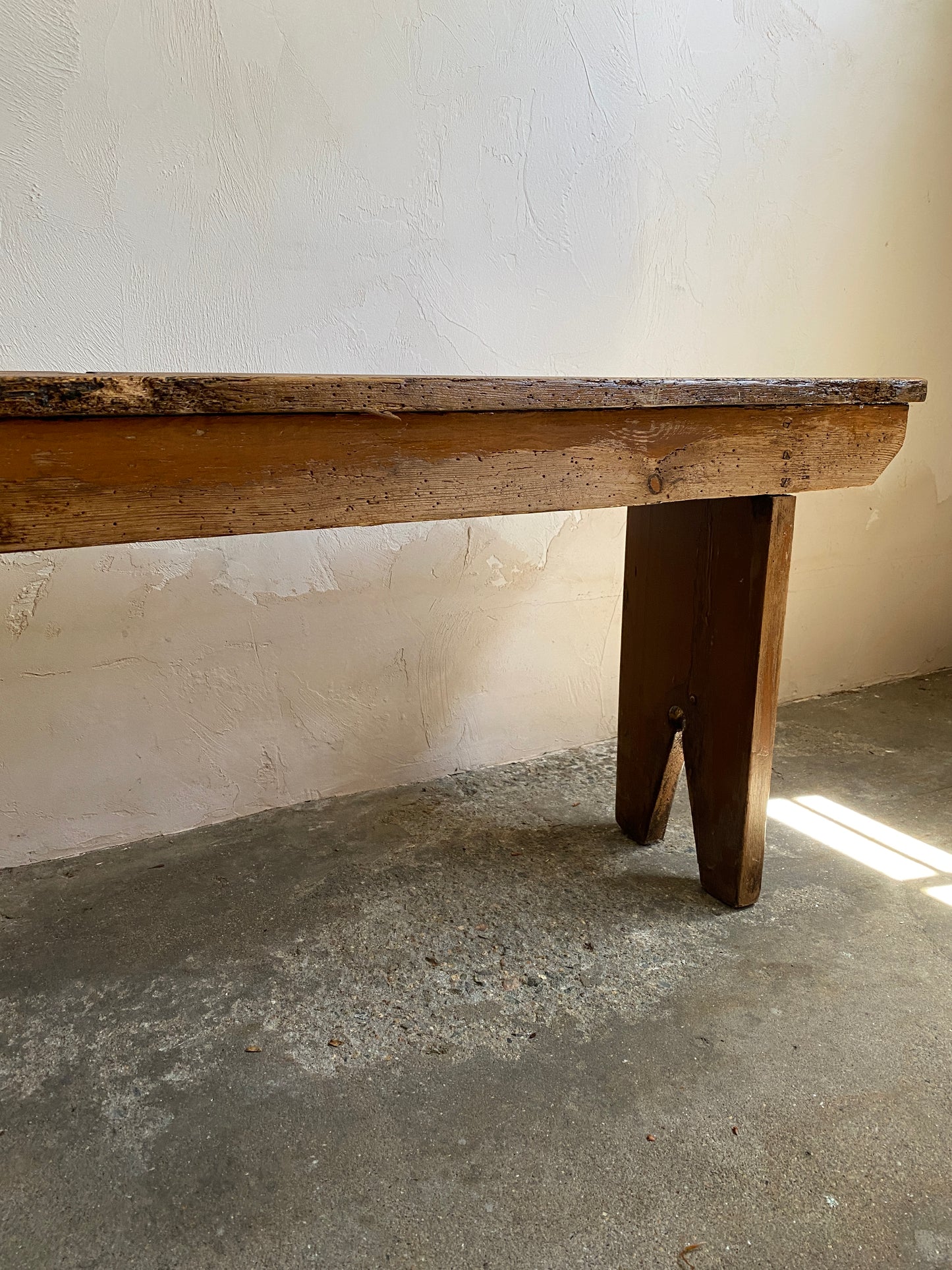 Antique Pine Irish Painted Bench Circa 1900